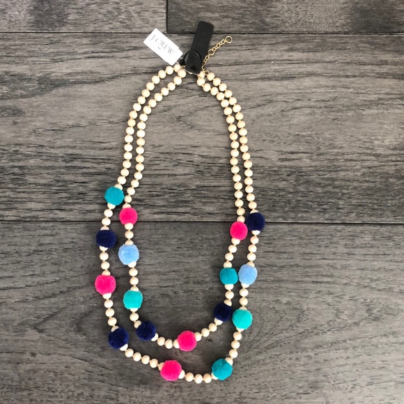 J.Crew boho multicolored Pom Pom Woman’s Necklace - Picture 3 of 8